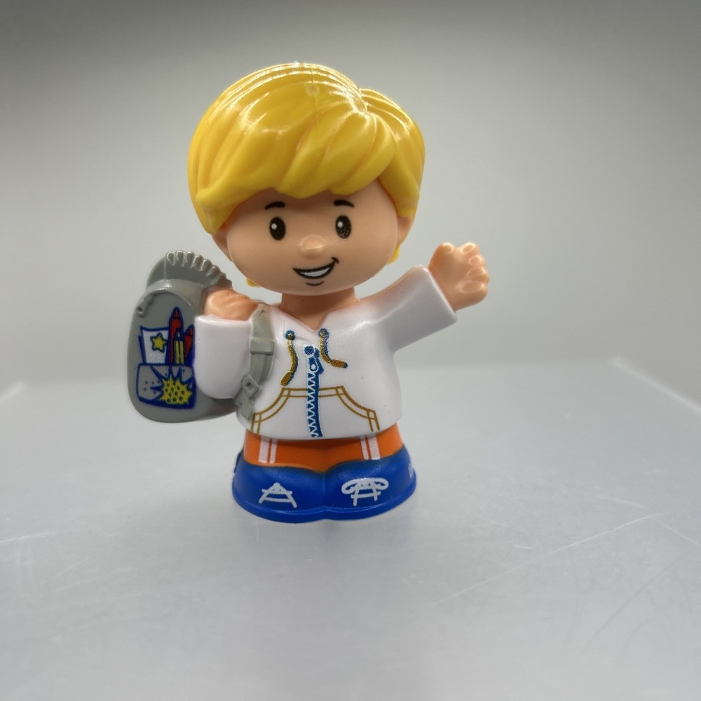 Fisher Price Little People Blonde Boy Backpack School Bus Replacement Figure